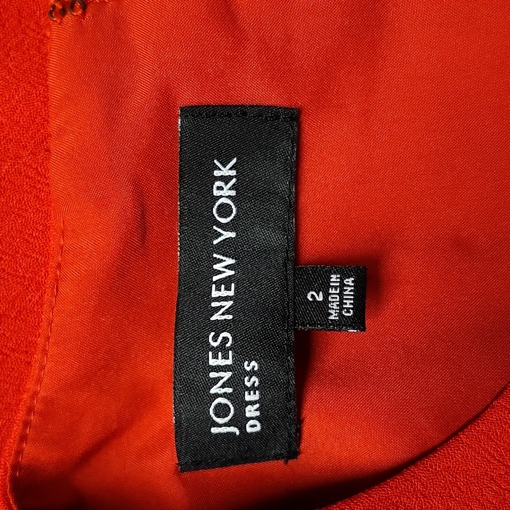 Jones New York Dress Sleeveless Sheath Colorblock Dress Size 2 Red & Black - Picture 6 of 11